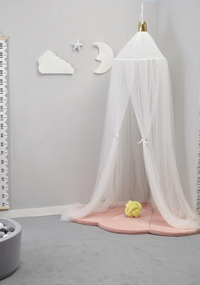 Kids Bed Canopy,Princess Hanging Mosquito Net for Baby Crib Nook Castle Nursery for Kid's Room Decor,Pink