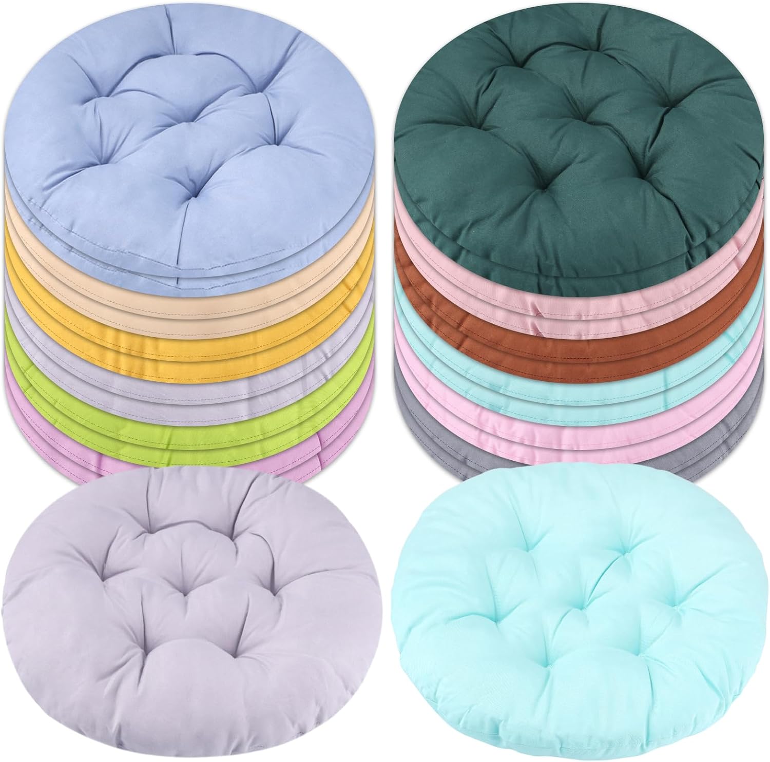 24 Pcs 16 Inch Round Floor Pillows Round Floor Cushions for Kids Adluts Flexible Seating Pillows Chair Floor Cushion Reading Cushion for Classroom Home School Playing Supplies 12 Colors