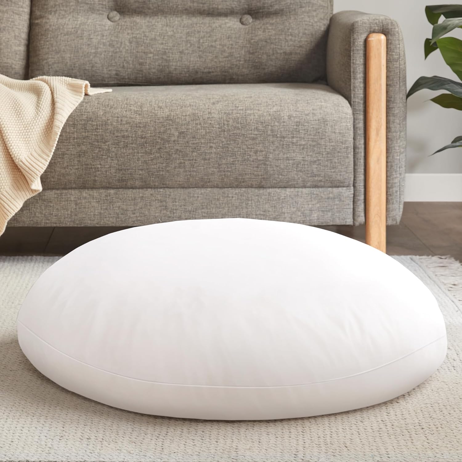 Codi Round Floor Pillow Insert 2 Sets, Large Thick Meditation Cushion, Circular Seating Cushions and Pouf Inserts, 32 Inch, Memory Foam Added, Advanced
