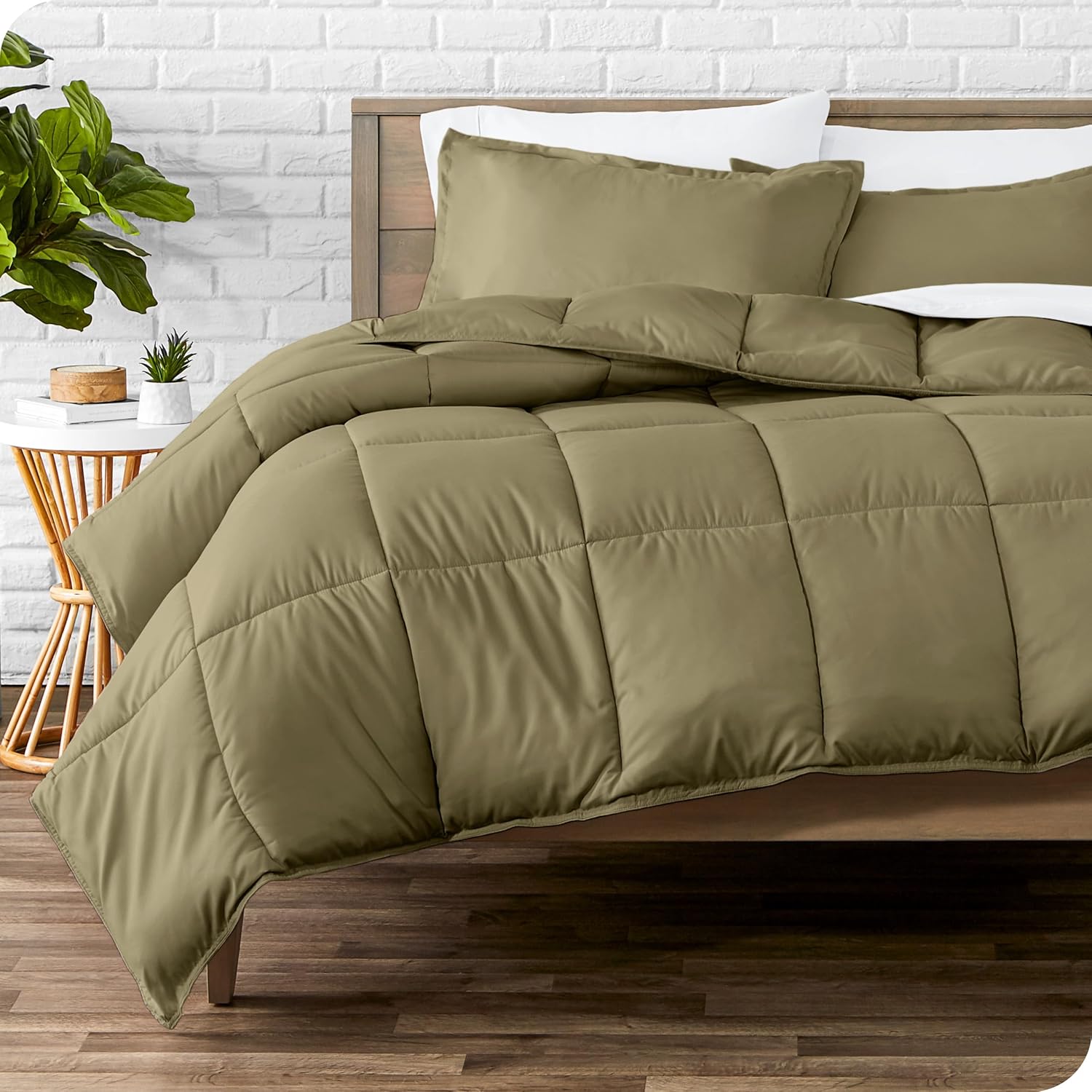Bare Home Comforter Set - Queen Size - Ultra-Soft - Goose Down Alternative - Premium 1800 Series - All Season Warmth (Queen, Grey)