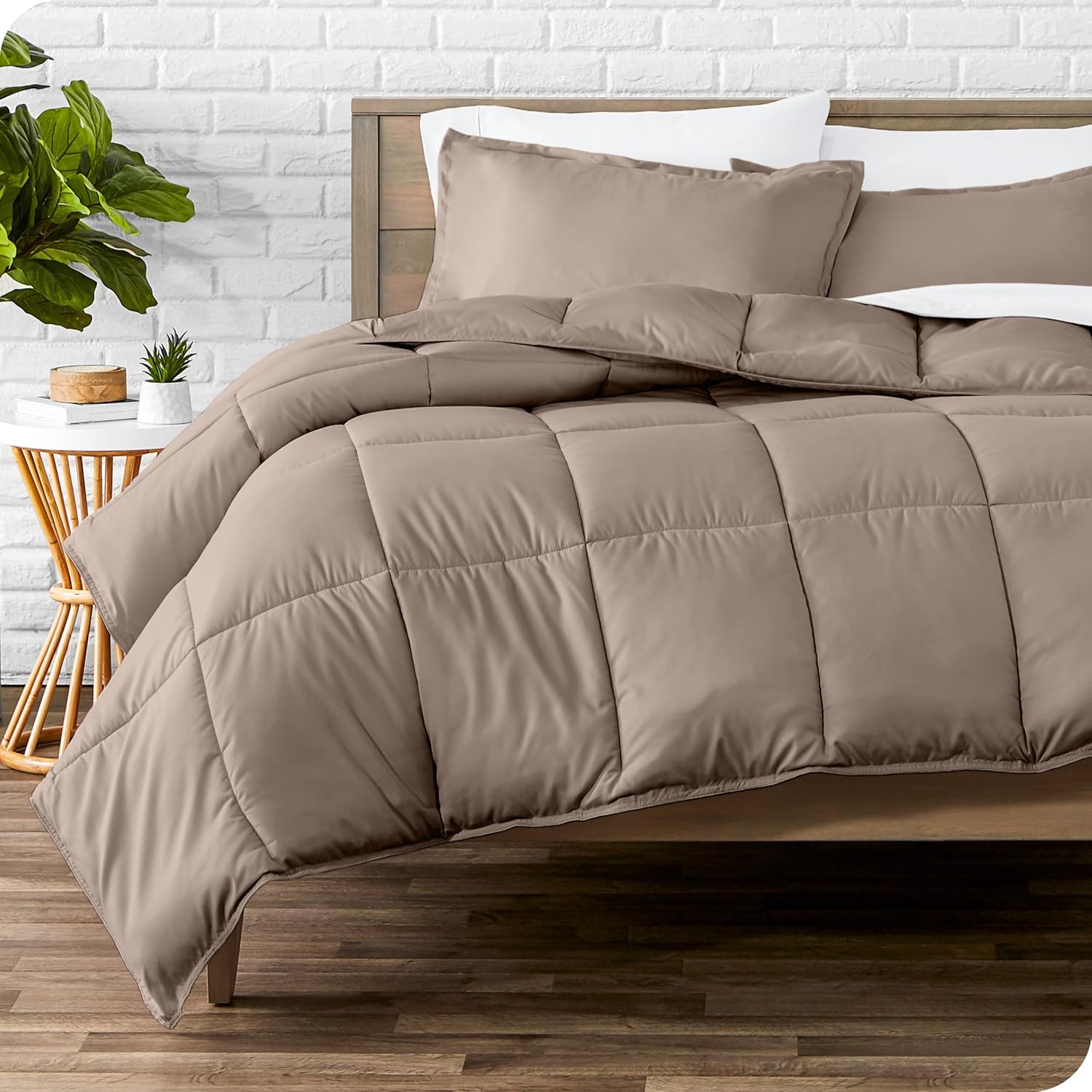 Bare Home Comforter Set - Queen Size - Ultra-Soft - Goose Down Alternative - Premium 1800 Series - All Season Warmth (Queen, Grey)
