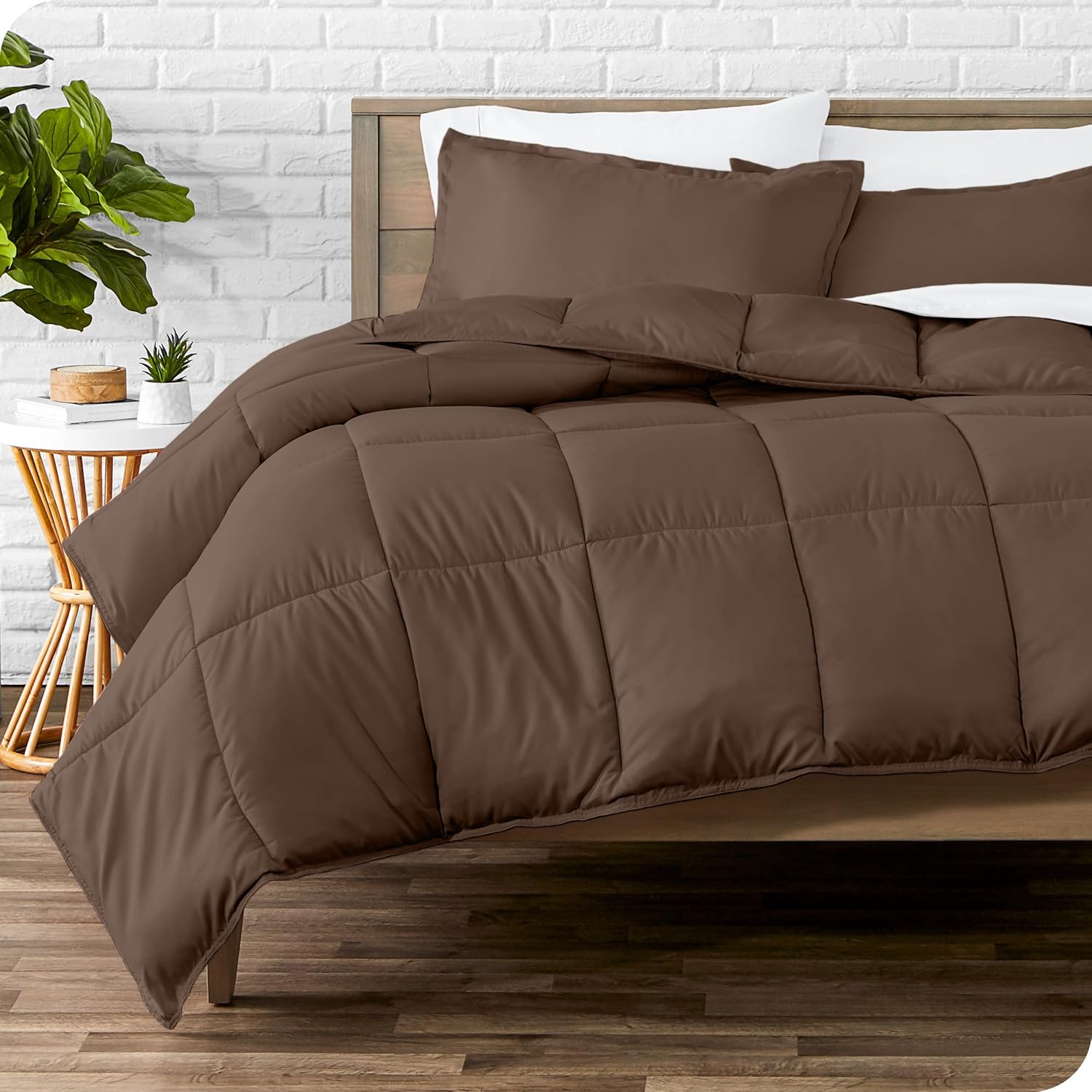 Bare Home Comforter Set - Queen Size - Ultra-Soft - Goose Down Alternative - Premium 1800 Series - All Season Warmth (Queen, Grey)