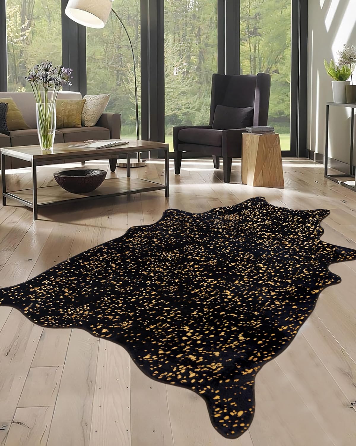 Cheetah Print Rug, Leopard Rug 5.2x7 Faux Animal Print Skin Cheetah Area Rug for Bedroom Living Room Animal Fur Hide Rustic Antelope Multicolor