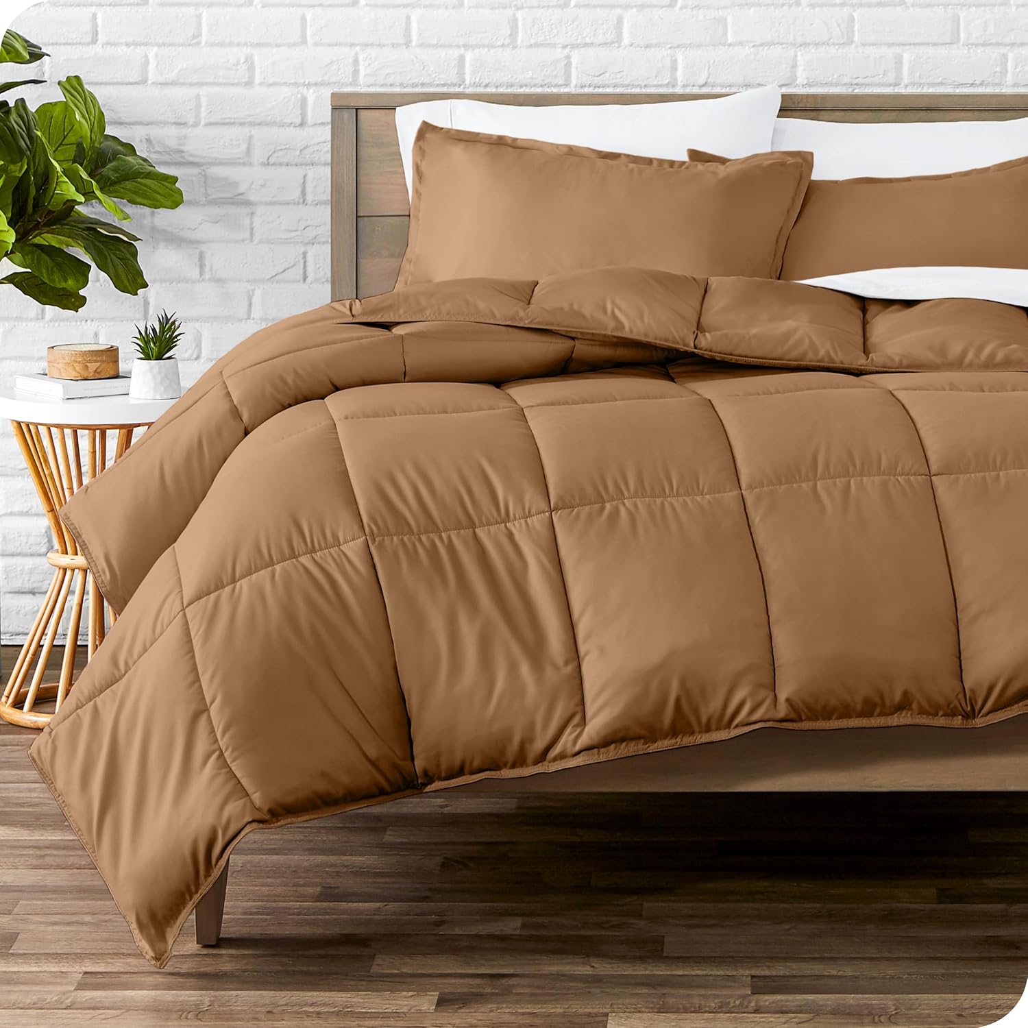 Bare Home Comforter Set - Queen Size - Ultra-Soft - Goose Down Alternative - Premium 1800 Series - All Season Warmth (Queen, Grey)